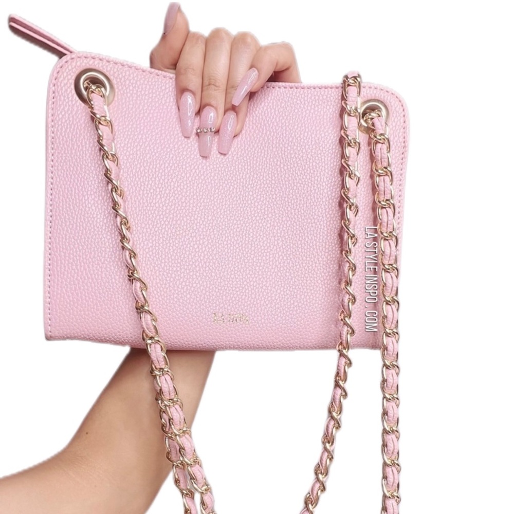 Classy Pink Purse Chained Belt in Gold